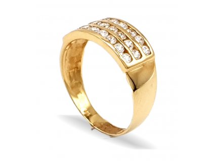 154050 masivny zlaty prsten zdobeny rady zirkonu