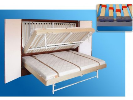 Dvoulůžková sklápěcí postel HKP lamely (KOMPLET) - horizontální
