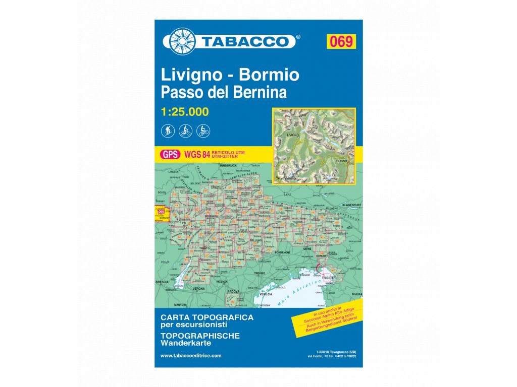 Livigno, Bormio, Val Viola, Val di Fraele (Tabacco - 069)