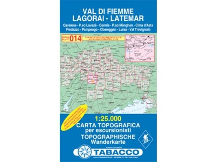 Val di Fiemme, Lagorai, Latemar (Tabacco - 014)