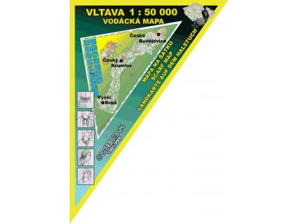 Vltava, vodácká mapa – mapa na šátku