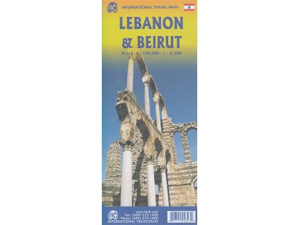 mapa Lebanon 1:190 t.,Beirut 1:8,3 t.