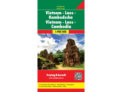 Vietnam, Laos, Cambodia 1:900 tis. laminovaná
