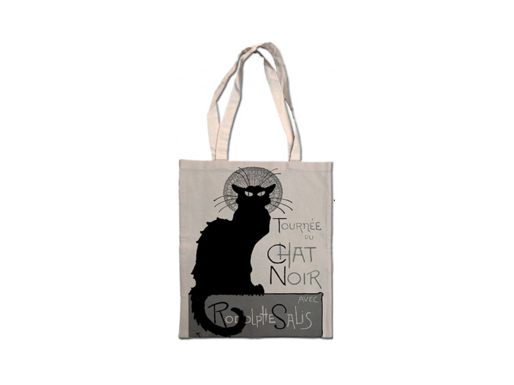 nákupní taška balvněná látková kočka s kočkou kocou Le Chat noir