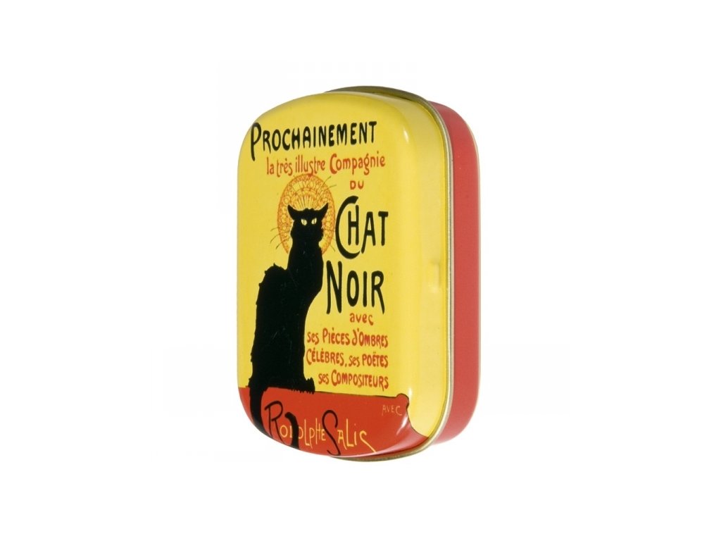 dóza plechová krabička lékovka kočka s kočkou kočičí s kočkami le chat noir