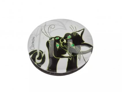 magnet magnetka dekorace kočka s kočkou kočičí s kočkami černá bílá zelené oči