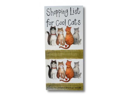 poznámkový blok nákupní seznam kočka kočičí s kočkou Alex Clark 2