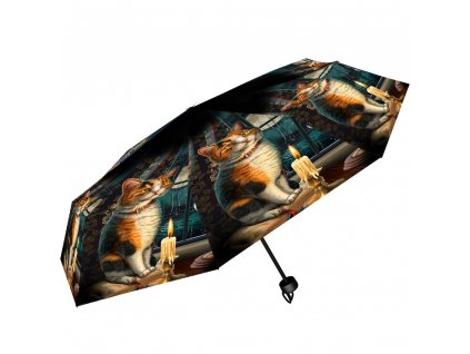 deštník skládací kočka s kočkou kočičí s kočkou a svíčko Lisa Parker Adventure Awaits