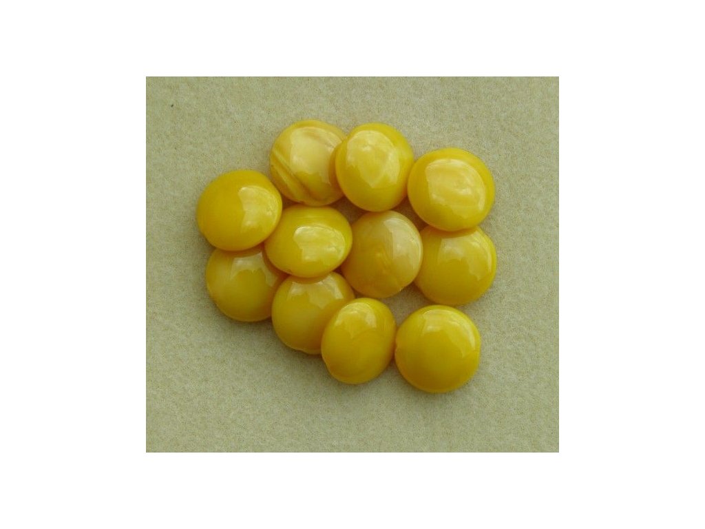 Korálky mačkané - MKL057 - lentilka perleťově žlutá