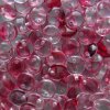 Korálky mačkané - BP16 - čočka krystal + růžová