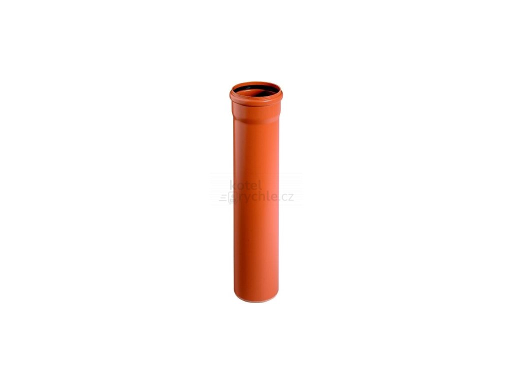 KG KGEM trubka kanalizační DN125, 2000mm, SN4, s hrdlem, PVC, oranžová