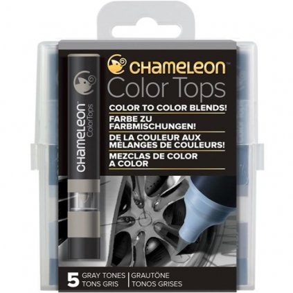 CHAMELEON, CT4509, Color tops, tonovací nástavce pro popisovače,  5 ks, Grey tones