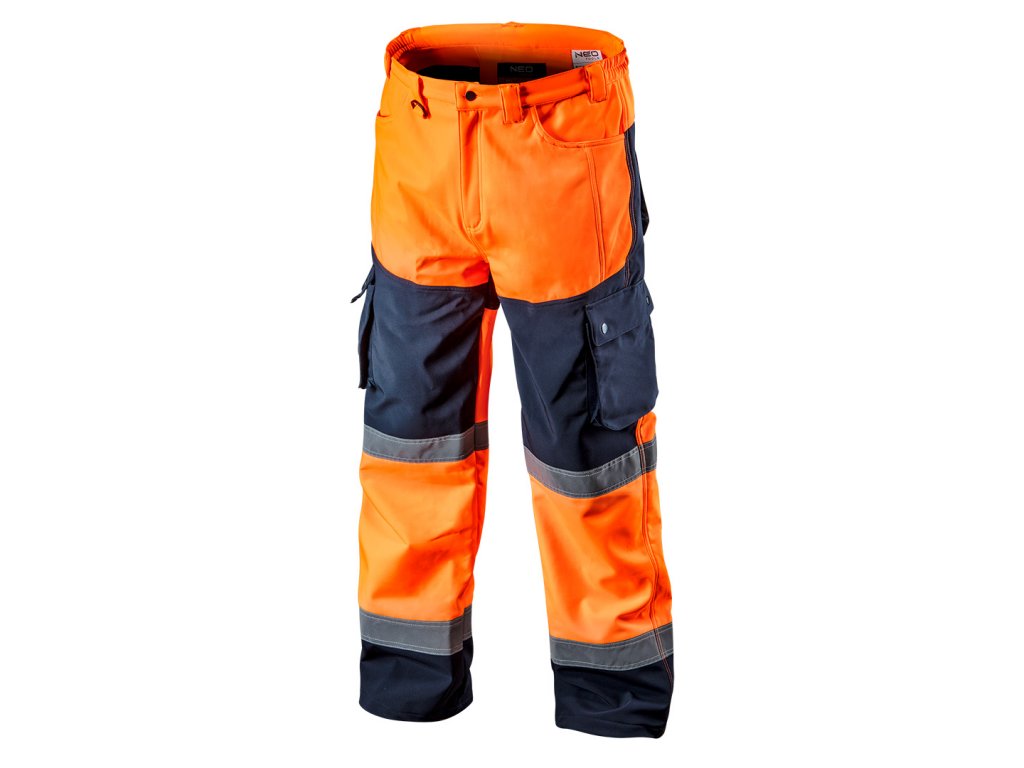 Výstražné softshellové kalhoty, oranžové