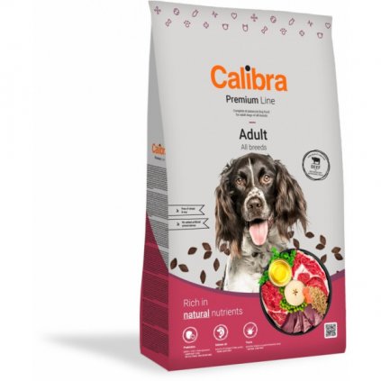 calibra dog premium line adult beef 12 kg new