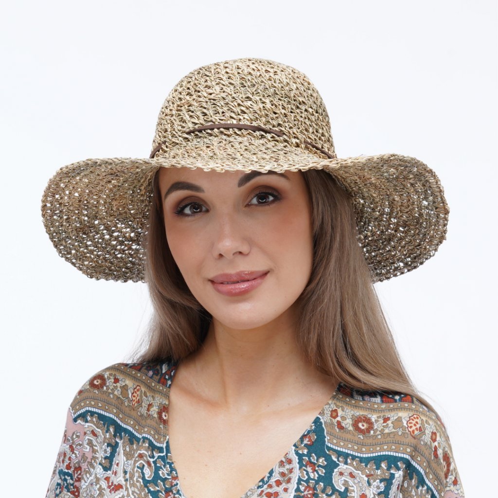 Letní klobouk z pletené mořské trávy Fa-43523-natur
