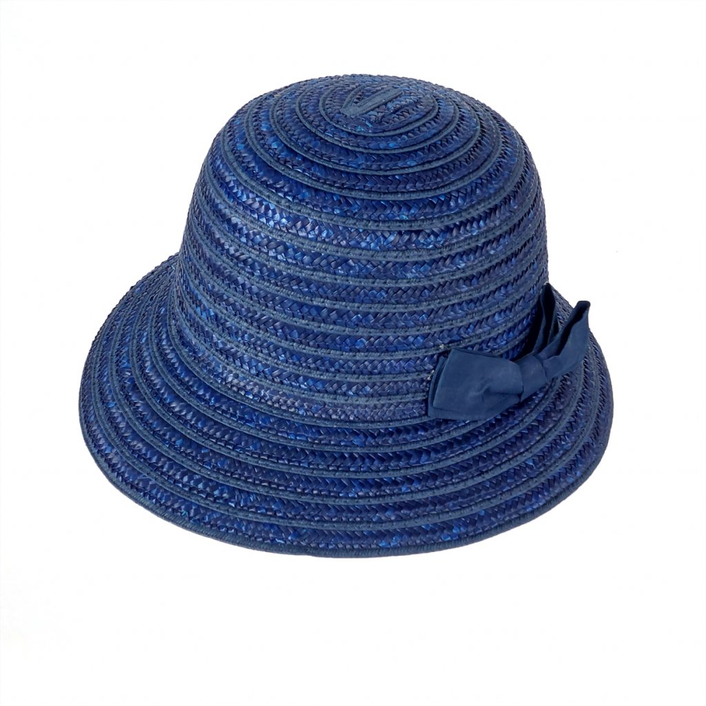 Letní modrý dámský klobouk s rozšířeným kšiltem Fa-43510