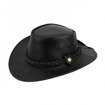 Australský klobouk kožený černý Ba-30007830-500