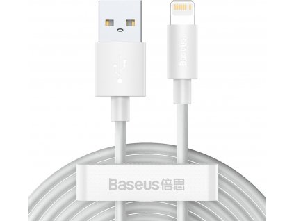Baseus Simple Wisdom Data Cable Kit USB to Lightning 2.4A (2PCS/Set）1.5m - bílý