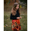 Dívčí saténová sukně v autorském designu Večerní slunečnice (1)