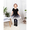 Dětská kolová saténová hedvábná sukně do nápletu černobílá Vlčí máky (2)