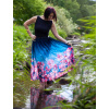 Šifónová letní sukně MIDI Autorský vzor Svěží sakura 15