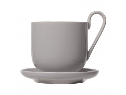 Kavos puodelis su lėkštute RO, 2 vnt. rinkinys, 290 ml, pilkos spalvos, Blomus