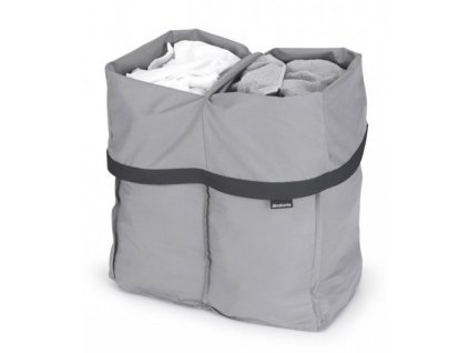 Atsarginiai skalbinių maišeliai BO skalbinių krepšiui, 2 x 45 l, pilkos spalvos, Brabantia
