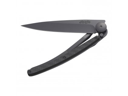 Žepni nož, 37 g, izjemno lahek, črne barve, z ročajem iz ogljikovih vlaken, deejo