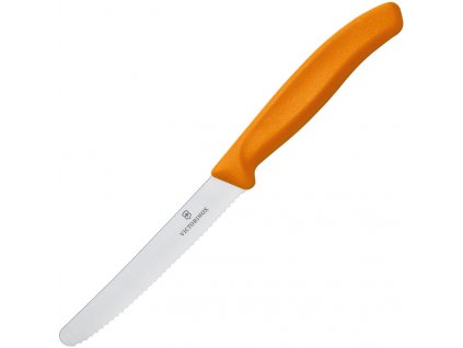 Nož za paradižnik, 11 cm, oranžne barve, Victorinox