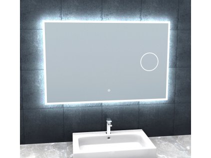 Zrkadlo s LED osvetlením, kozmetickým zrkadlom 5 x zoom, 1000x650x30 mm, nastaviteľná teplota farby svetla