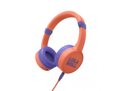 ENERGY Sistem Lol&Roll Pop Kids Headphones Orange, navržená speciálně pro děti, omezením hladiny zvuku, Music Share, 451869