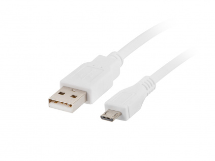 LANBERG Kabel USB 2.0 AM/Micro, 1m, bílý, CA-USBM-10CC-0010-W