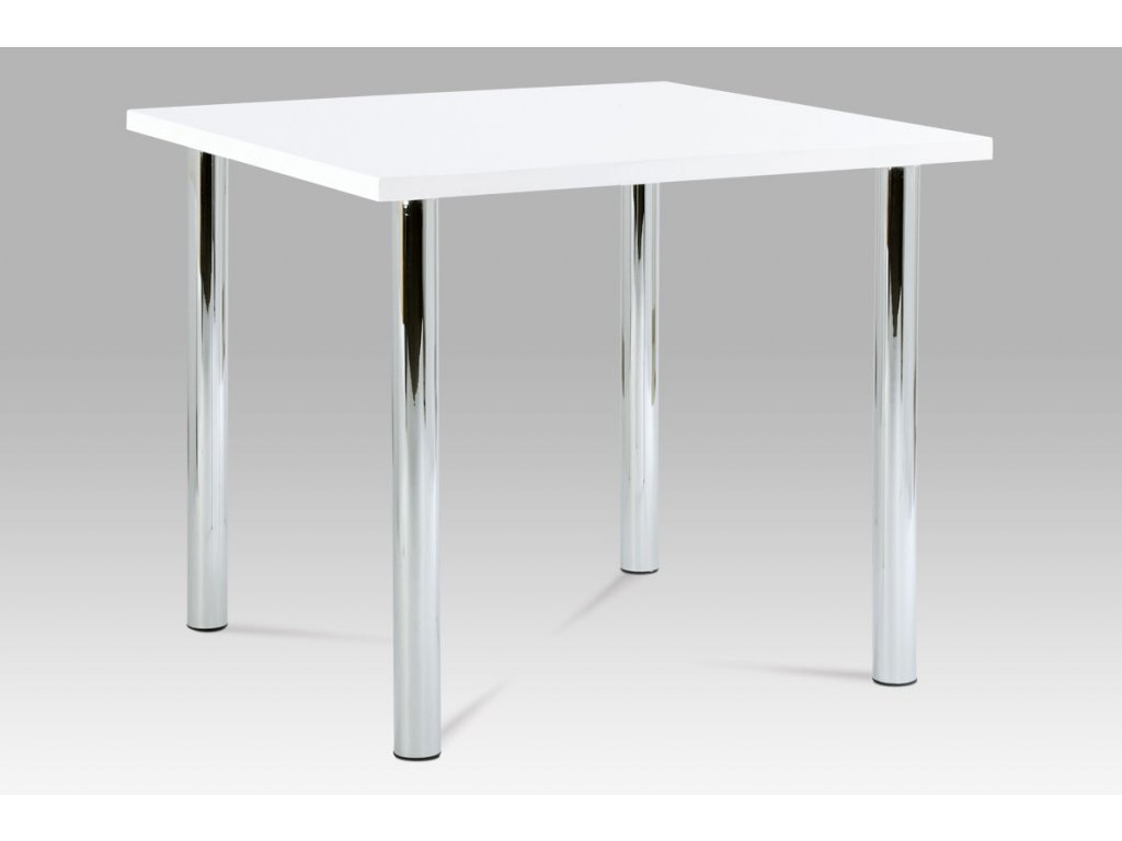 Jídelní stůl bílý / chrom 90 x 90 cm
