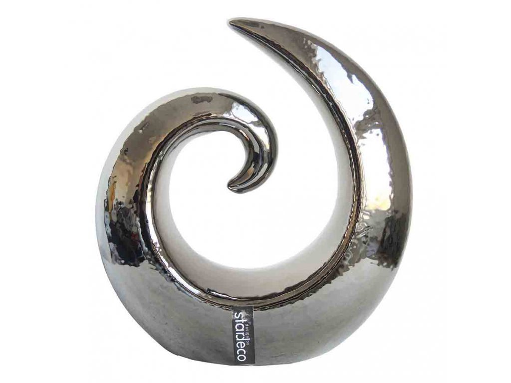 Keramická dekorace stříbrná 19,5 cm