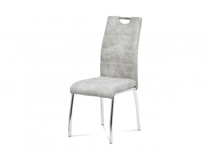 Jídelní židle stříbrná látka / chrom