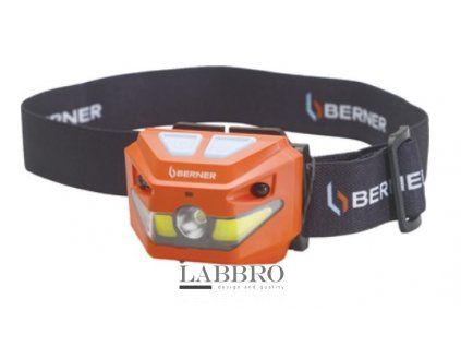 1002394 Berner LED Čelovka / čelová svítilna se senzorem pohybu pro mechaniky automechaniky, dárek pro tatínka