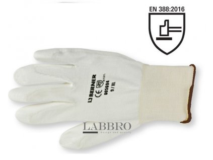 Berner jemně pletené pracovní rukavice bílé velikost 9