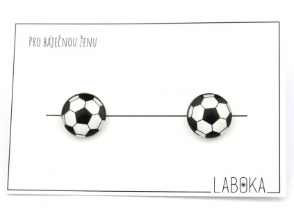 Fotbalový míč skleněné náušnice pecky