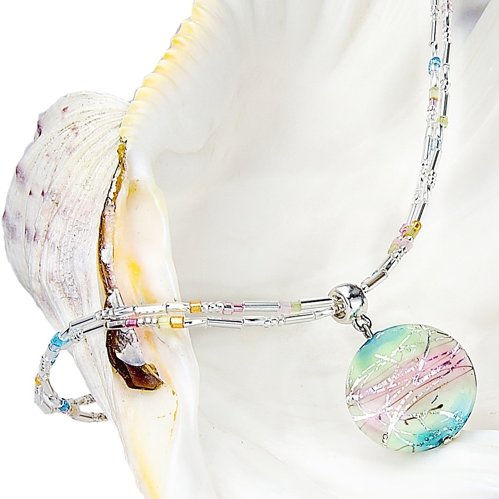 Női Sweet Childhood nyaklánc színezüst díszítésű Lampglas gyöngyszemmel