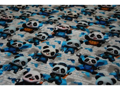 Teplákovina panda - zbytek látky