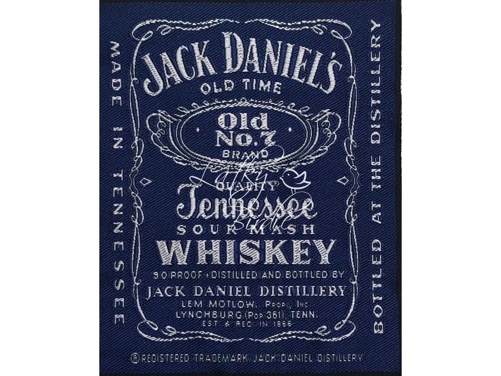 Nášivka JACK DANIEL´S Tennessee whiskey modrá tmavá 10 x 12 cm