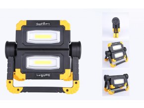 Nabíjateľný prenosný LED reflektor Supfire G7, 2x10W, 5000mAh, 2xUSB, 600lm/1000lm