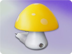 Nočné svetielko Hríbik so senzorom 0,4W 6400K žltý + biely [846LED4SY]