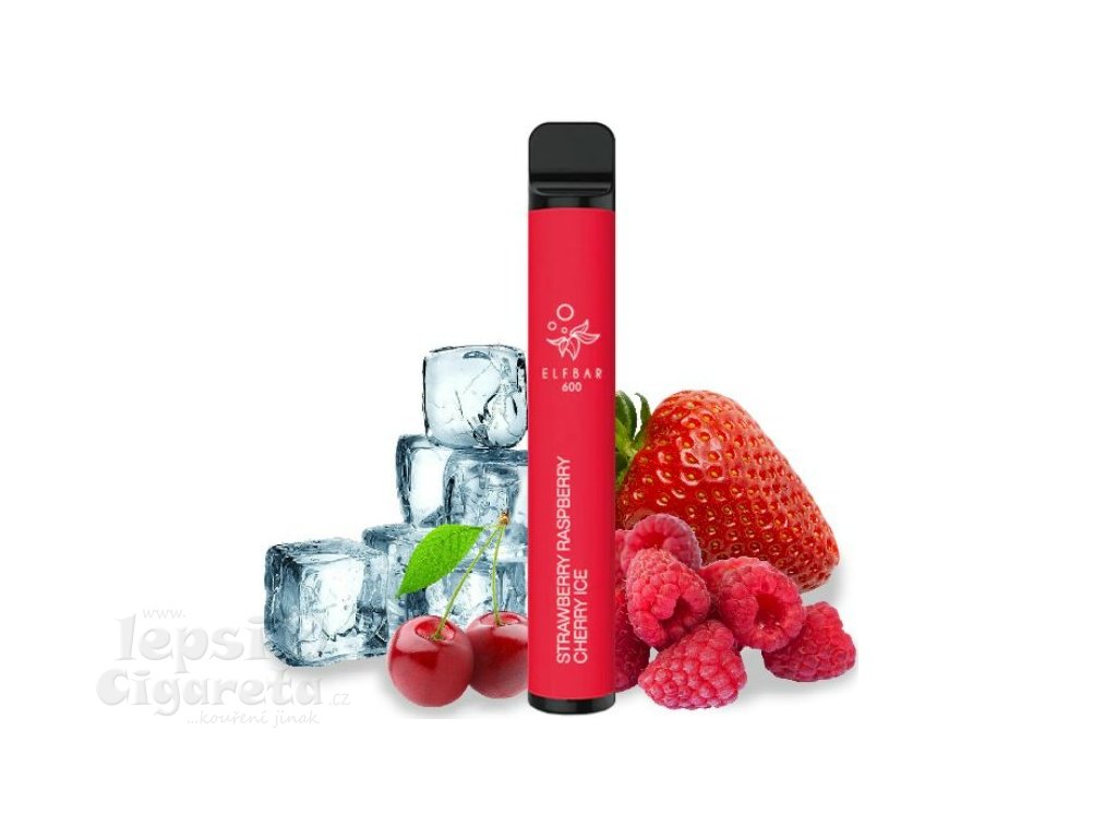 elf bar 600 elektronicka cigareta strawberry raspberry cherry ice 20mg