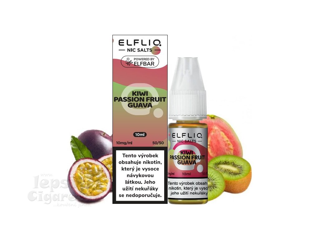 liquid elfliq nic salt kiwi passion fruit guava 10ml 10mg