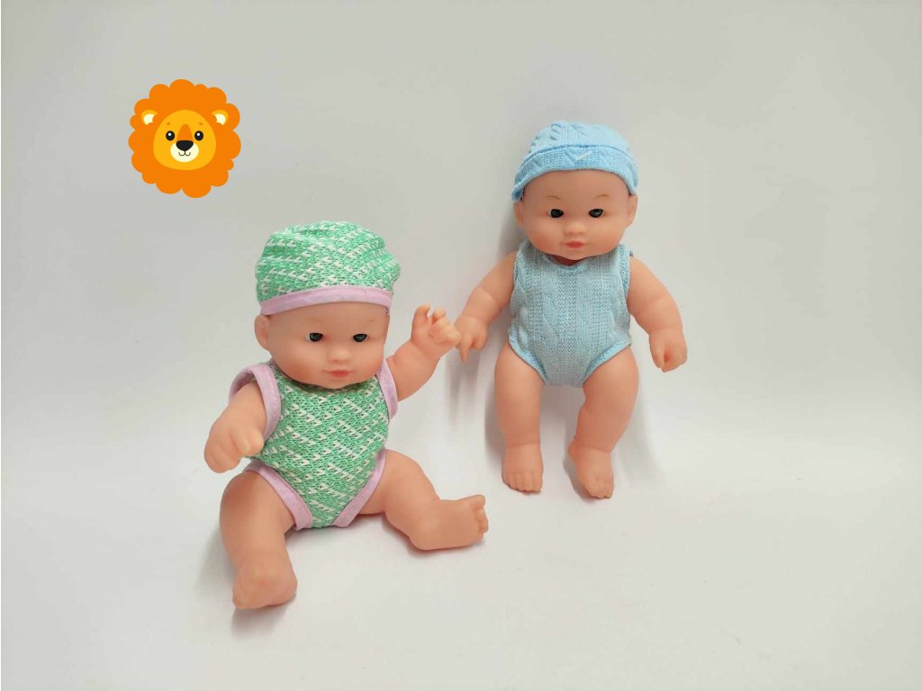 Šilhající miminko panenka 18 cm pevné tělo plast