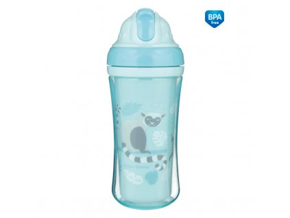 canpol babies sportovni lahev se silikonovou slamkou jungle 260ml modra