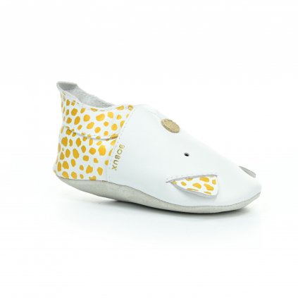 capáčky Bobux Dalmatin White (soft sole) (Veľkosť 19, Vnútorná dĺžka topánky 117, Vnútorná šírka topánky 56)