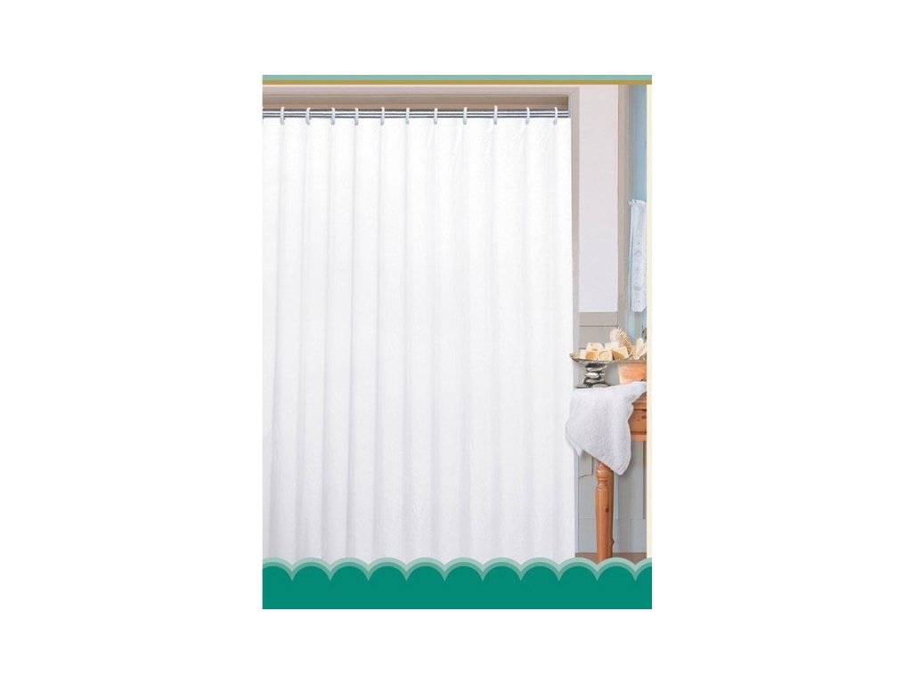 Sprchový závěs 180x180cm, 100% polyester, bílá