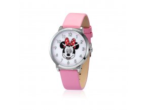SPW008 Minnie Mouse Watch Pink Strap Front View